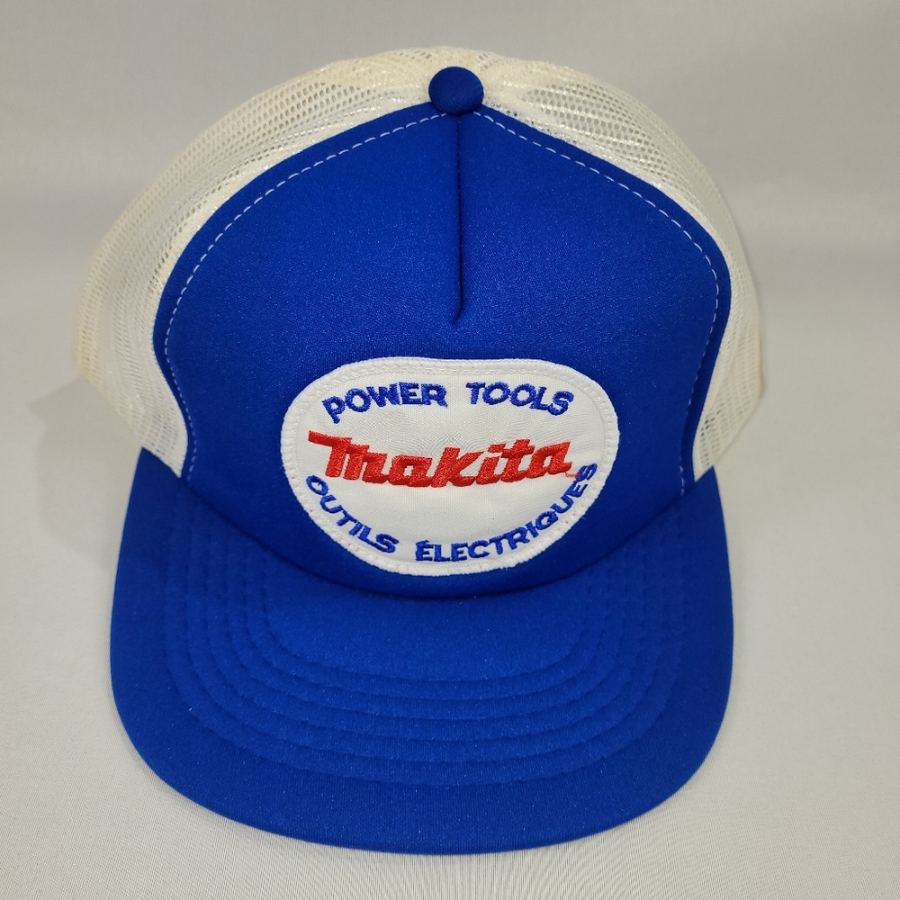 Makita Power Tools Vintage Snapback 1980s Hat Patch Mesh Back Blue Truckers Cap